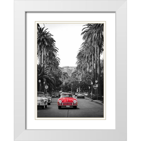 Boulevard in Hollywood White Modern Wood Framed Art Print with Double Matting by Gasoline Images