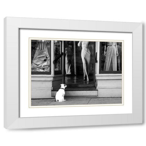 Waiting for Her White Modern Wood Framed Art Print with Double Matting by Lauren, Julian