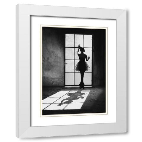Twilight Dancer White Modern Wood Framed Art Print with Double Matting by Lauren, Julian