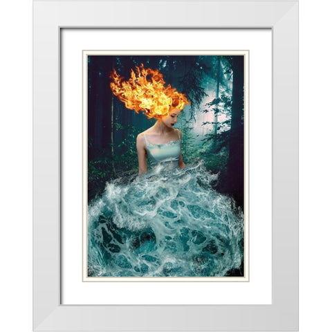 Mother Nature White Modern Wood Framed Art Print with Double Matting by Lauren, Julian