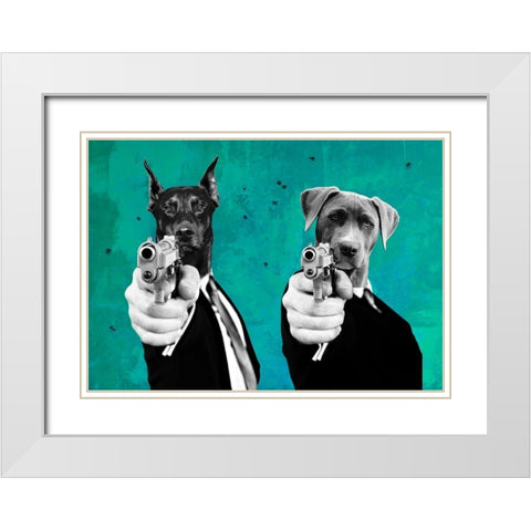 Reservoir Dogs - Pop Version White Modern Wood Framed Art Print with Double Matting by VizLab