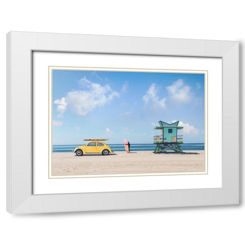 Waiting for the Waves-Miami Beach White Modern Wood Framed Art Print with Double Matting by Gasoline Images