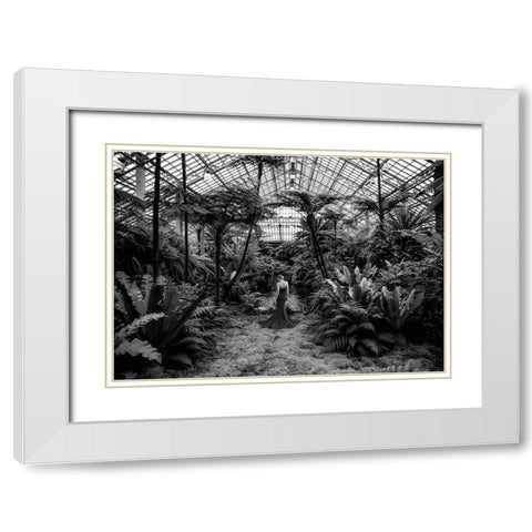 Unconventional Womenscape #2-Jardin dHiver (BW) White Modern Wood Framed Art Print with Double Matting by Lauren, Julian
