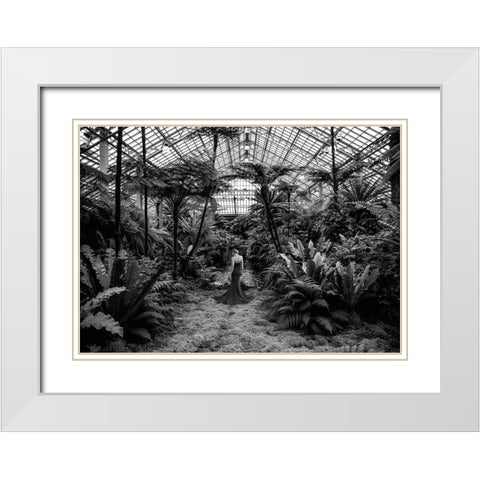 Unconventional Womenscape #2-Jardin dHiver (BW) White Modern Wood Framed Art Print with Double Matting by Lauren, Julian