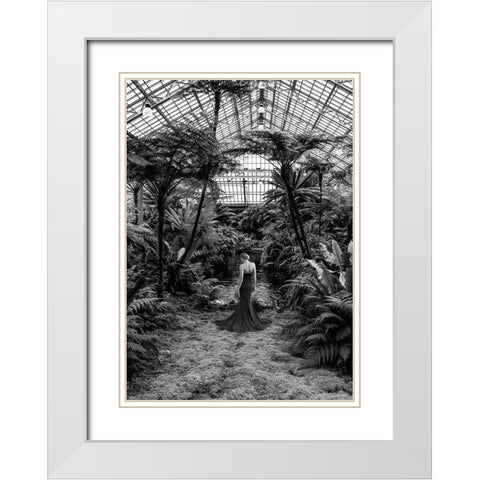Unconventional Womenscape #2-Jardin dHiver-detail (BW) White Modern Wood Framed Art Print with Double Matting by Lauren, Julian