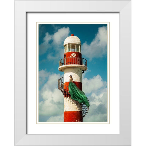 Unconventional Womenscape #4 White Modern Wood Framed Art Print with Double Matting by Lauren, Julian