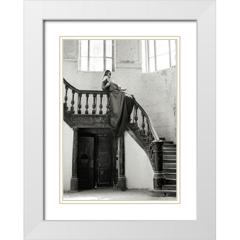 Unconventional Womenscape #6 (BW) White Modern Wood Framed Art Print with Double Matting by Lauren, Julian