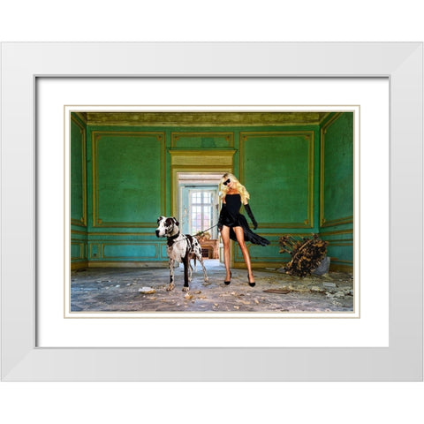 Unconventional Womenscape #7-In the Palace White Modern Wood Framed Art Print with Double Matting by Lauren, Julian
