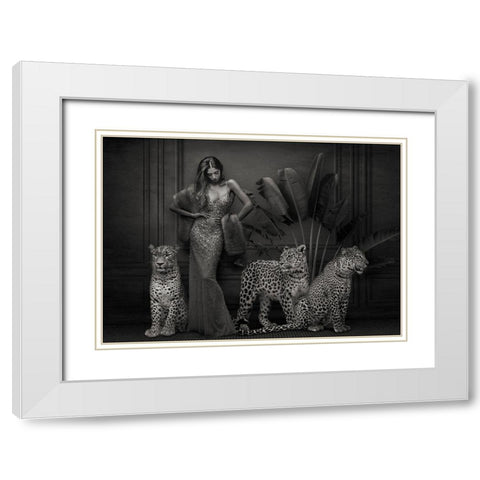 Attitude White Modern Wood Framed Art Print with Double Matting by Lauren, Julian