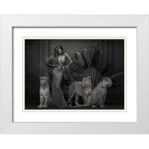 Attitude White Modern Wood Framed Art Print with Double Matting by Lauren, Julian