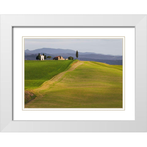 Val dOrcia-Siena-Tuscany White Modern Wood Framed Art Print with Double Matting by Pangea Images