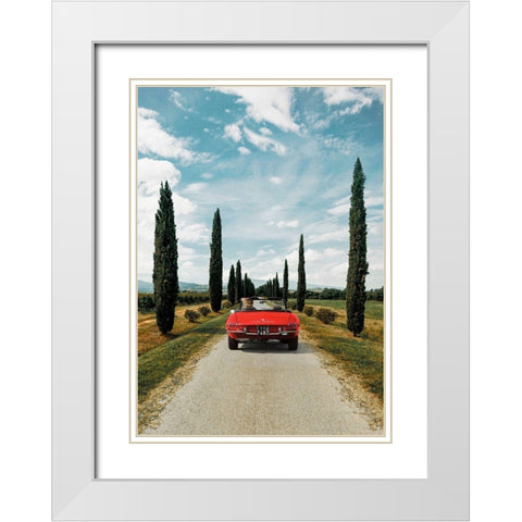 Sportscar in Tuscany White Modern Wood Framed Art Print with Double Matting by Gasoline Images