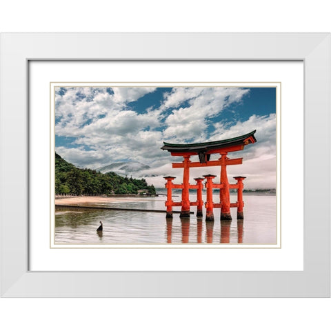 Itsukushima Shrine-Hiroshima-Japan  White Modern Wood Framed Art Print with Double Matting by Pangea Images