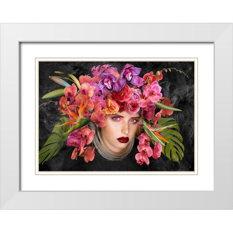 Gaia White Modern Wood Framed Art Print with Double Matting by Lauren, Julian