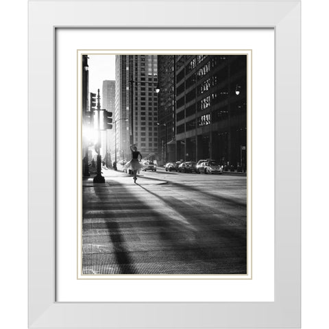 Manhattan Dance White Modern Wood Framed Art Print with Double Matting by Lauren, Julian