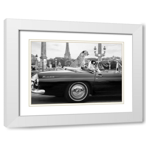 In Paris White Modern Wood Framed Art Print with Double Matting by Lauren, Julian