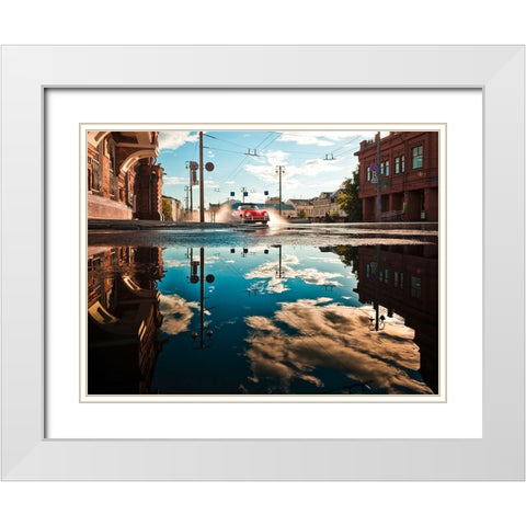 After the Rain White Modern Wood Framed Art Print with Double Matting by Gasoline Images