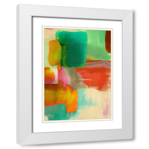 Colorful Sensation II White Modern Wood Framed Art Print with Double Matting by Rivieri, Asia