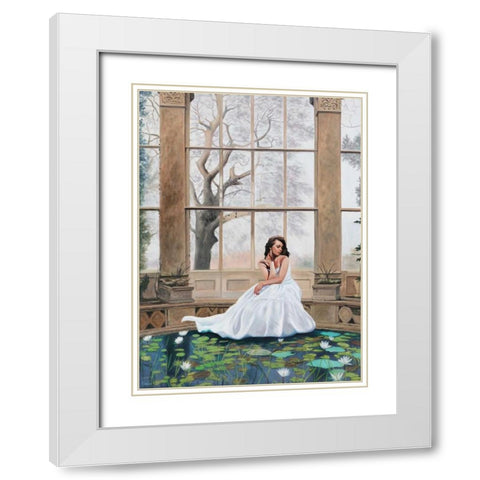 The Nymphaeum White Modern Wood Framed Art Print with Double Matting by Benson, Pierre