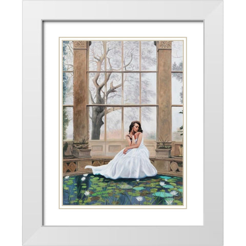 The Nymphaeum White Modern Wood Framed Art Print with Double Matting by Benson, Pierre