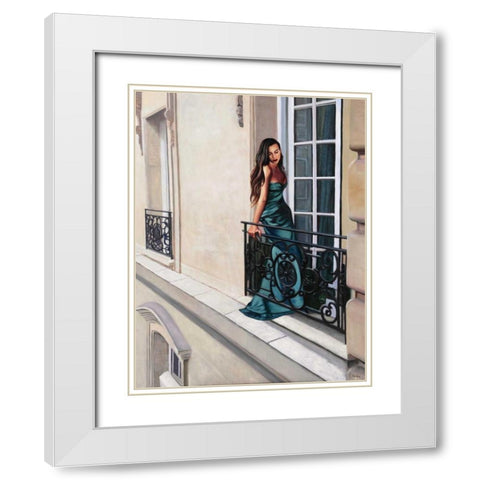 Window in Paris White Modern Wood Framed Art Print with Double Matting by Benson, Pierre