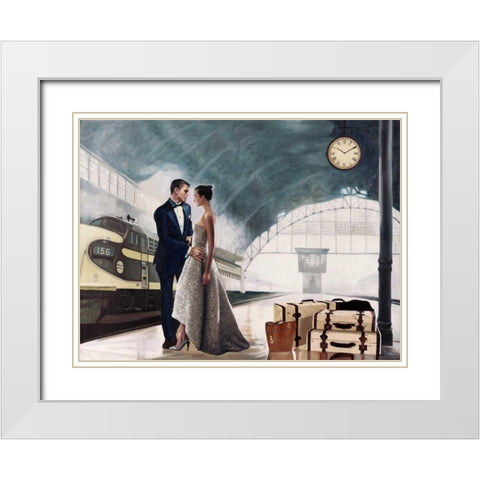 Love Journey White Modern Wood Framed Art Print with Double Matting by Benson, Pierre