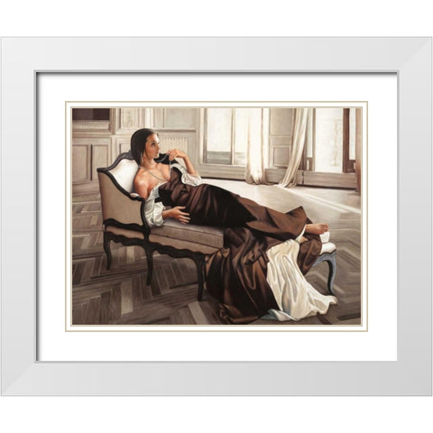 Appassionata White Modern Wood Framed Art Print with Double Matting by Benson, Pierre