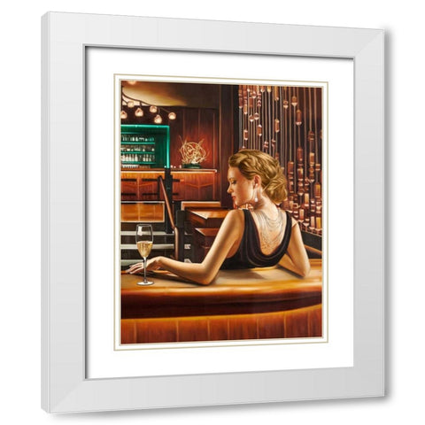 Night Out II White Modern Wood Framed Art Print with Double Matting by Benson, Pierre