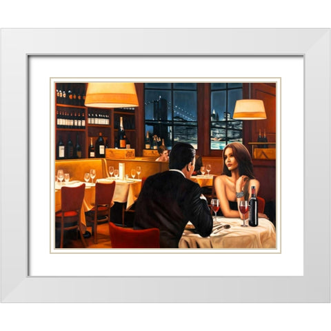 Evening White Modern Wood Framed Art Print with Double Matting by Benson, Pierre