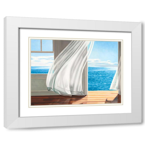 Ocean Escape (detail) White Modern Wood Framed Art Print with Double Matting by Benson, Pierre
