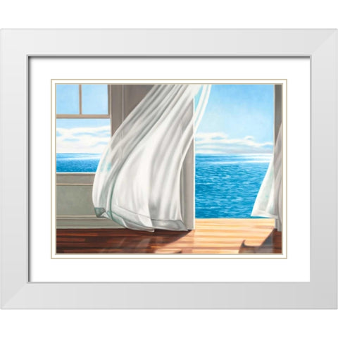 Ocean Escape (detail) White Modern Wood Framed Art Print with Double Matting by Benson, Pierre