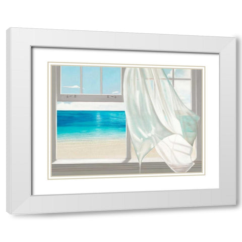 Emerald Seascape  (detail) White Modern Wood Framed Art Print with Double Matting by Benson, Pierre
