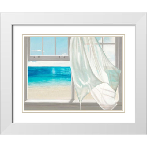 Emerald Seascape  (detail) White Modern Wood Framed Art Print with Double Matting by Benson, Pierre