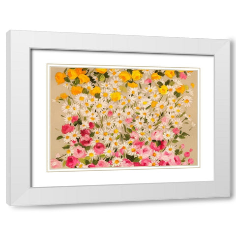 Festa dei Fiori II White Modern Wood Framed Art Print with Double Matting by Borgese, Anna