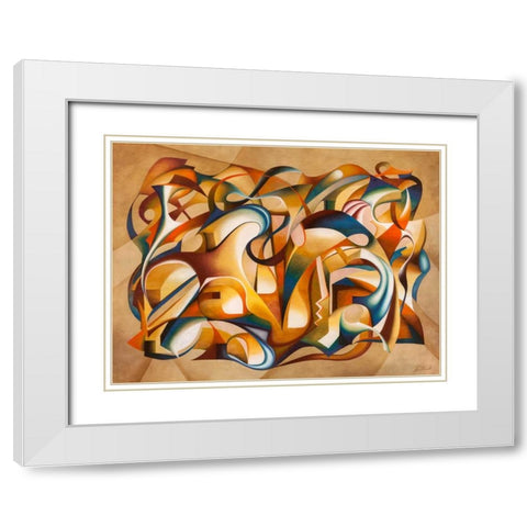 Open Your Mind White Modern Wood Framed Art Print with Double Matting by Ceccarelli, Laura