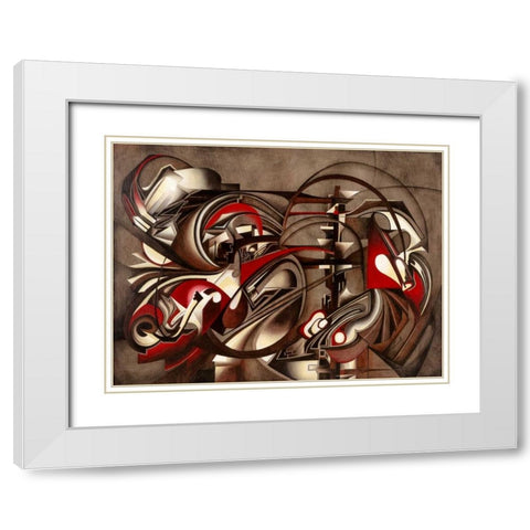Transmission White Modern Wood Framed Art Print with Double Matting by Ceccarelli, Laura