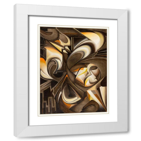 Uno di due White Modern Wood Framed Art Print with Double Matting by Ceccarelli, Laura