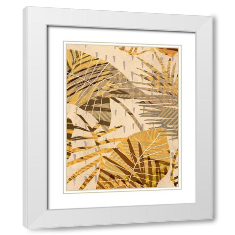 Golden Palms Panel I White Modern Wood Framed Art Print with Double Matting by Grant, Eve C.