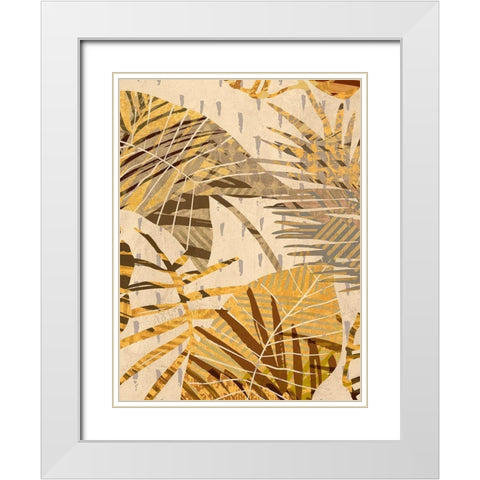 Golden Palms Panel I White Modern Wood Framed Art Print with Double Matting by Grant, Eve C.