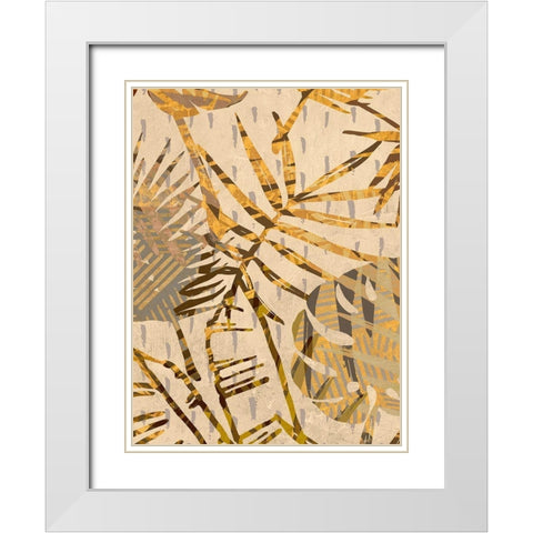 Golden Palms Panel II White Modern Wood Framed Art Print with Double Matting by Grant, Eve C.