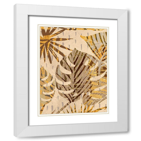 Golden Palms Panel III White Modern Wood Framed Art Print with Double Matting by Grant, Eve C.