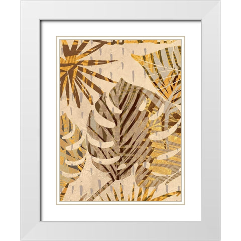 Golden Palms Panel III White Modern Wood Framed Art Print with Double Matting by Grant, Eve C.