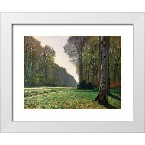 Le Pave de Chailly White Modern Wood Framed Art Print with Double Matting by Monet, Claude
