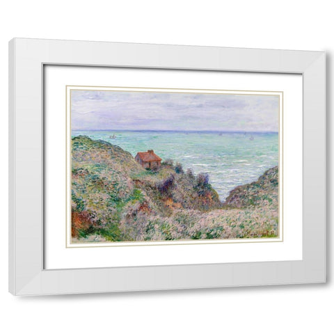 Cabin of the Customs Watch  White Modern Wood Framed Art Print with Double Matting by Monet, Claude