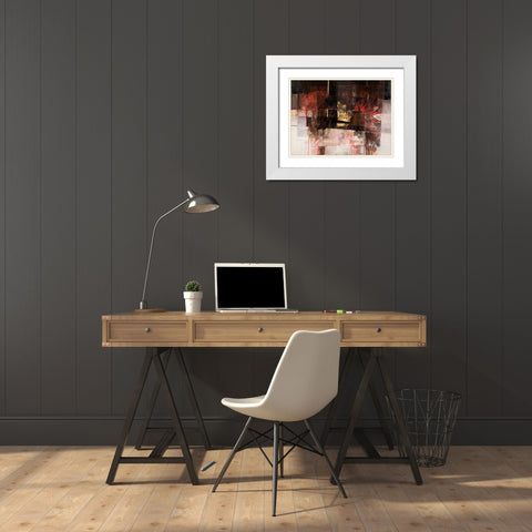 I segni e la materia White Modern Wood Framed Art Print with Double Matting by Censini