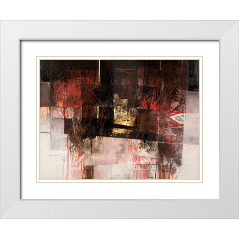 I segni e la materia White Modern Wood Framed Art Print with Double Matting by Censini