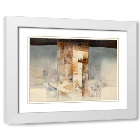 Nebbie d aprile White Modern Wood Framed Art Print with Double Matting by Censini
