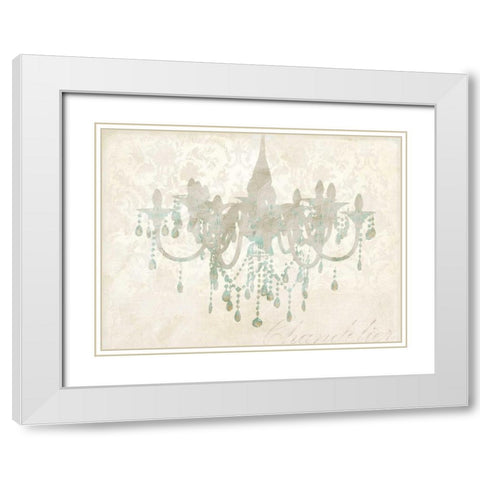 Chandelier White Modern Wood Framed Art Print with Double Matting by Dellal, Remy