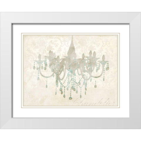 Chandelier White Modern Wood Framed Art Print with Double Matting by Dellal, Remy