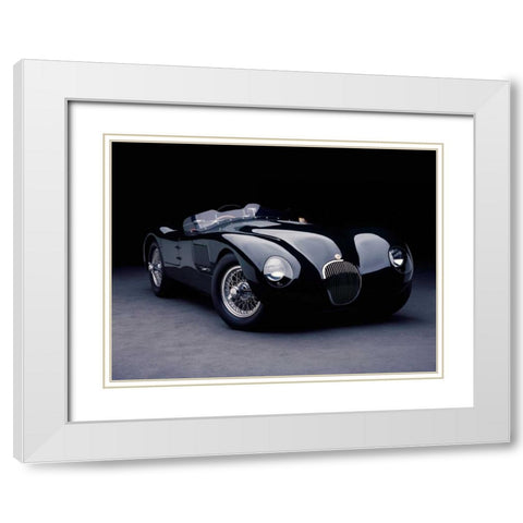 1951 Jaguar C-Type White Modern Wood Framed Art Print with Double Matting by Heiny, Don